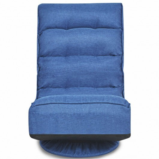5-Position Folding Floor Gaming Chair-Navy