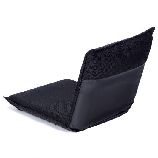 Adjustable 6 Positions Folding Lazy Man Sofa Chair Floor Chair-Black - Color: Black