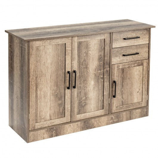 Buffet Storage Cabinet Kitchen Sideboard with 2 Drawers-Gray