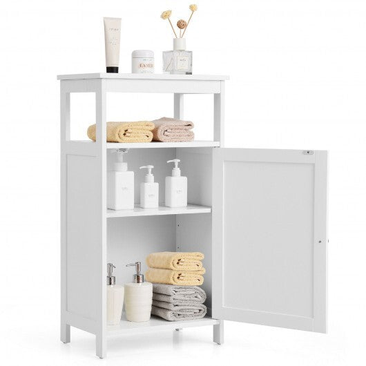 Floor Cabinet Multifunction Storage Rack Organizer Stand - Color: White