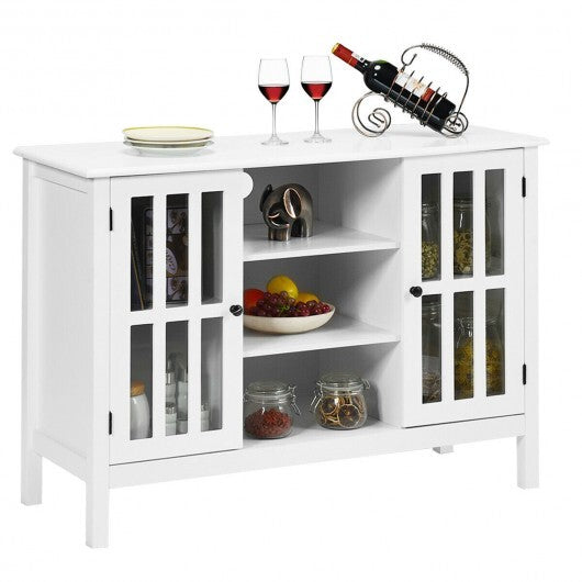 Wooden TV Stand Console Cabinet for 50 Inch TV-White