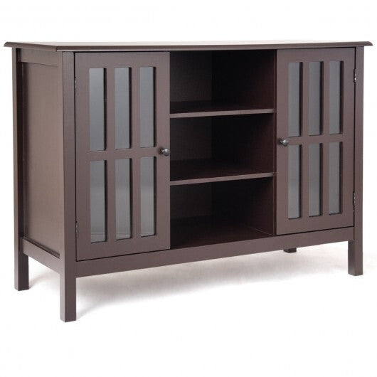 Wooden TV Stand Console Cabinet for 50 Inch TV-White