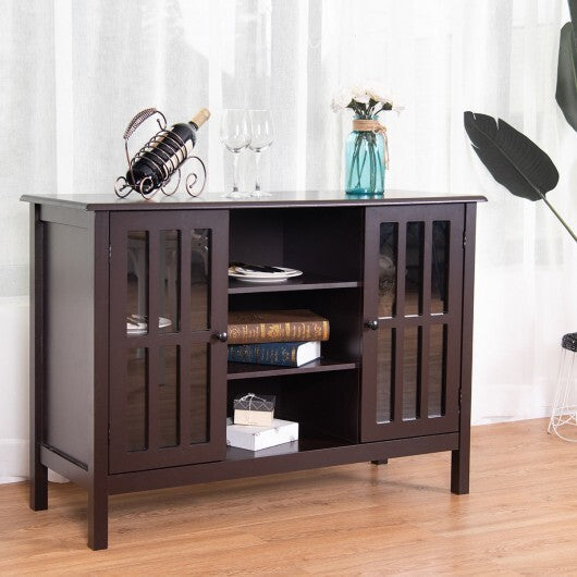 Wooden TV Stand Console Cabinet for 50 Inch TV-White