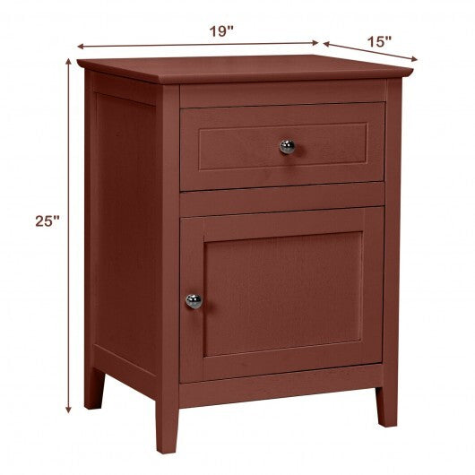 2-Tier Accent Table with Spacious Tabletop-Cherry - Color: Walnut