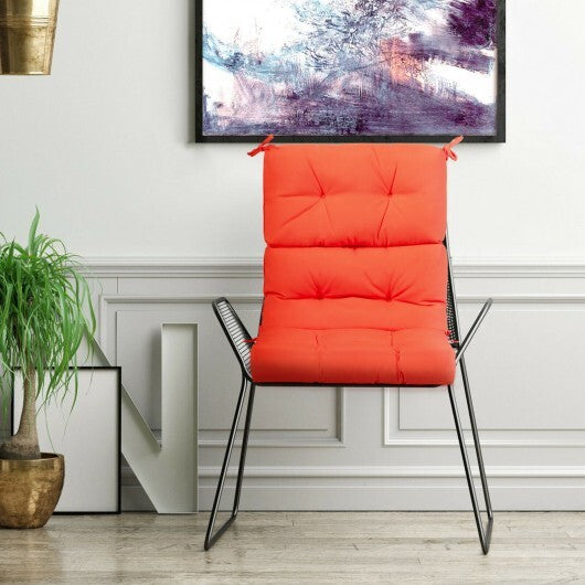 22 x 44 Inch Tufted Outdoor Patio Chair Seating Pad-Orange - Color: Orange