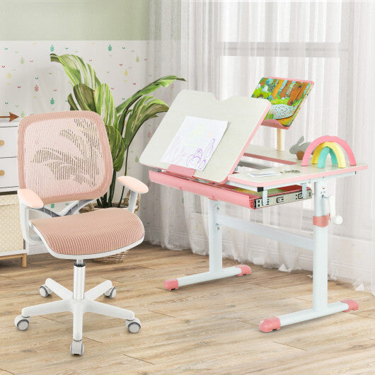 Swivel Mesh Children Computer Chair with Adjustable Height-Blue
