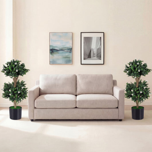 Set of 2 Faux Bush Plant with 41 Blossoms for Home