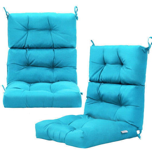 Set of 2 High Back Chair Cushion with Adjustable Height-Gray