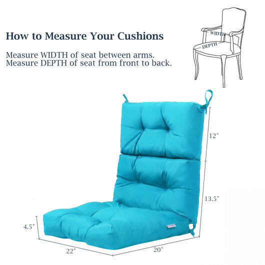 Set of 2 High Back Chair Cushion with Adjustable Height-Gray