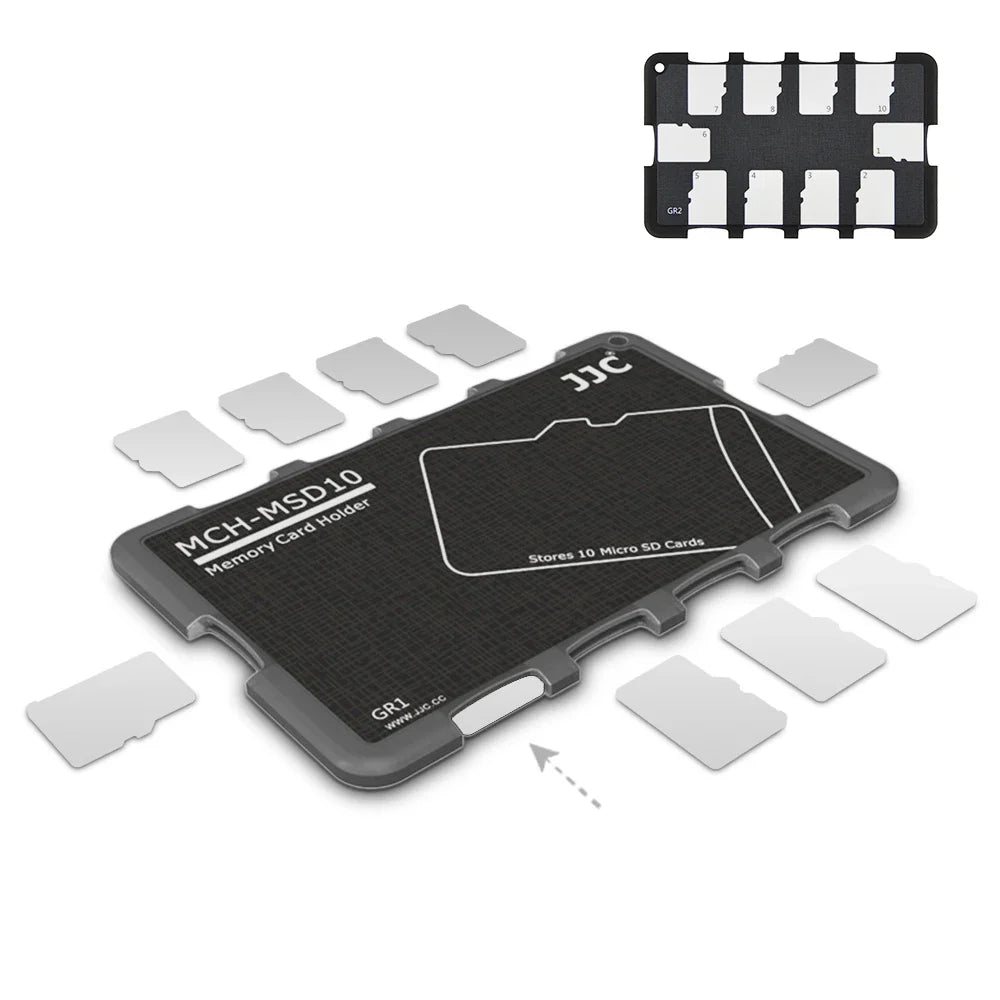 JJC Thin Micro SD Card Holder SD Card Case Wallet Credit Card Size for SD Micro SD TF Cards Hard Shell Camera Photo Accessories