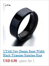UTAG  Fashion Black/White Ceramic Crystal Wedding Rings Jewelry For Women Girls Rose Gold Stainless Steel Bohemia Rin