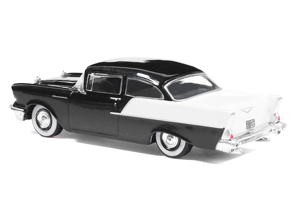 1957 Chevrolet One-Fifty Sedan Black and White 1/64 Diecast Model Car by IXO Models