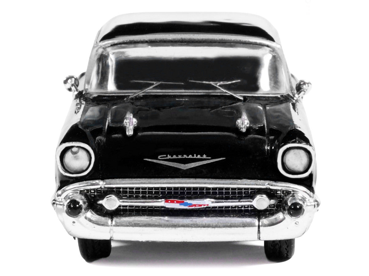 1957 Chevrolet One-Fifty Sedan Black and White 1/64 Diecast Model Car by IXO Models