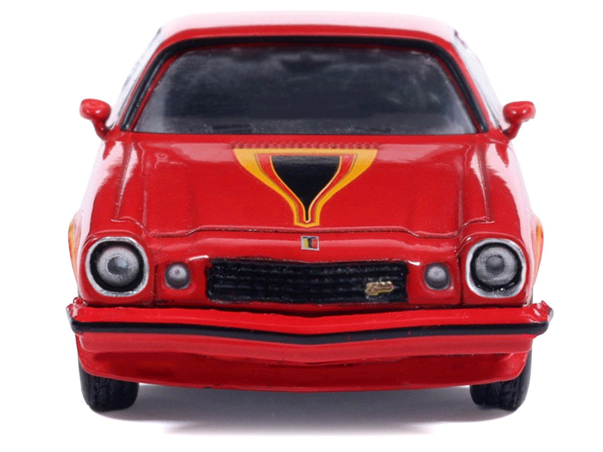 1977 Chevrolet Camaro Z28 Red with Hood Stripes 1/64 Diecast Model by IXO Models