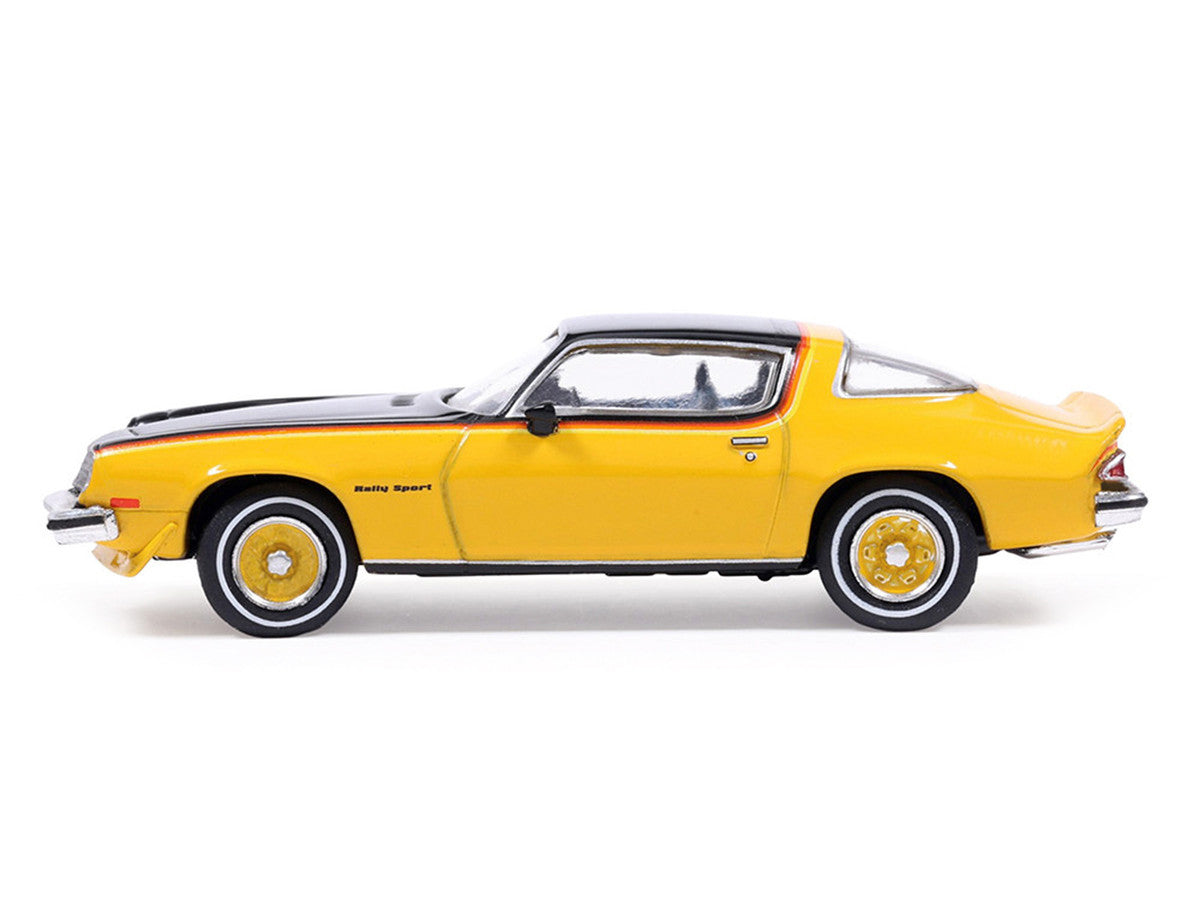 1976 Chevrolet Camaro Rally Sport Black and Yellow with Red Stripes 1/64 Diecast Model Car by IXO Models