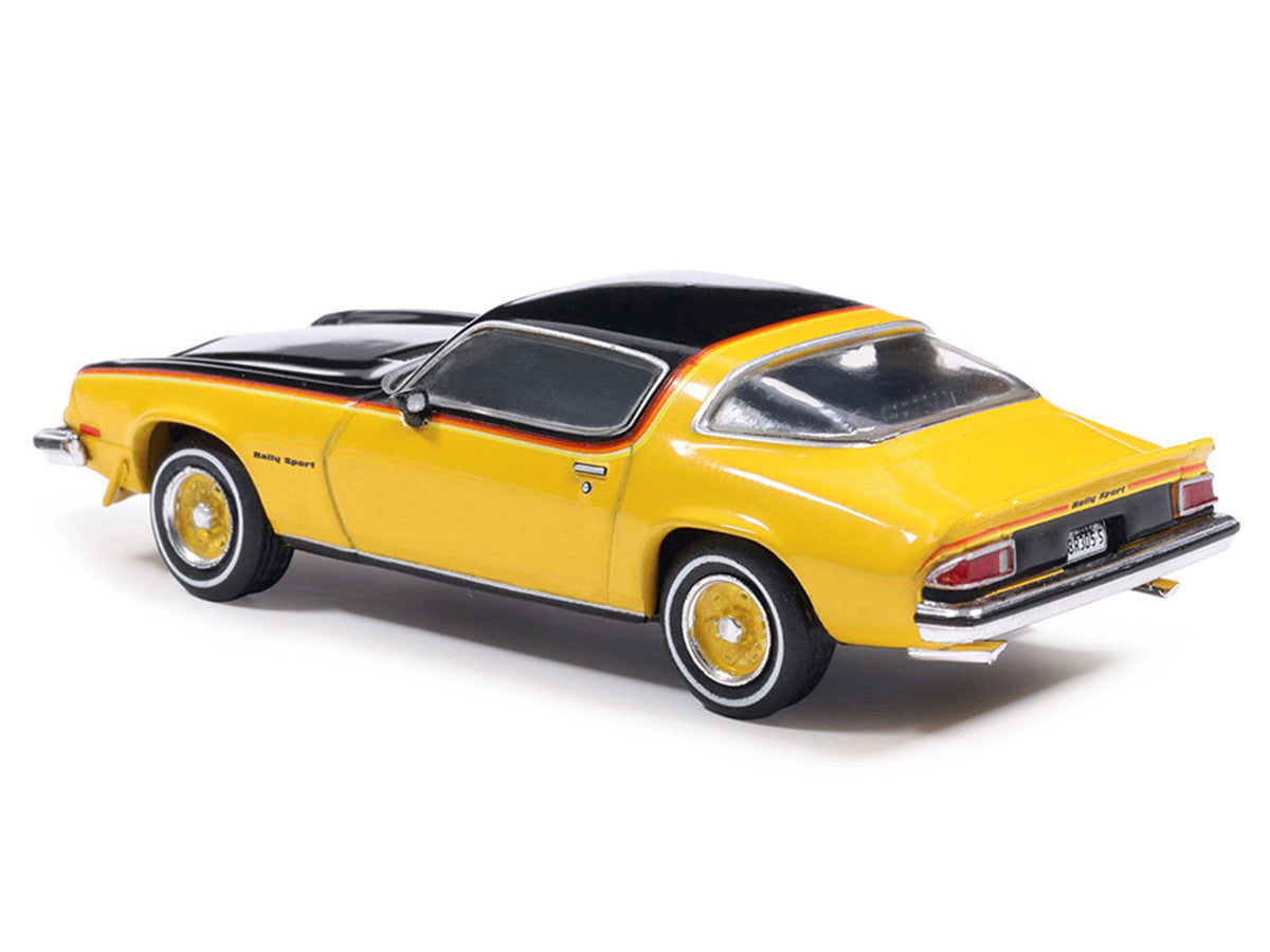 1976 Chevrolet Camaro Rally Sport Black and Yellow with Red Stripes 1/64 Diecast Model Car by IXO Models