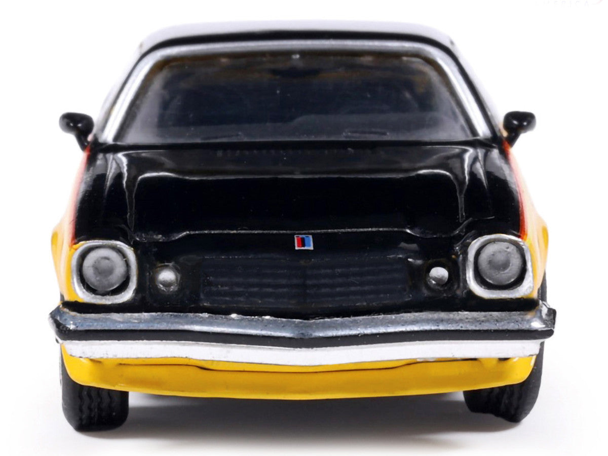 1976 Chevrolet Camaro Rally Sport Black and Yellow with Red Stripes 1/64 Diecast Model Car by IXO Models