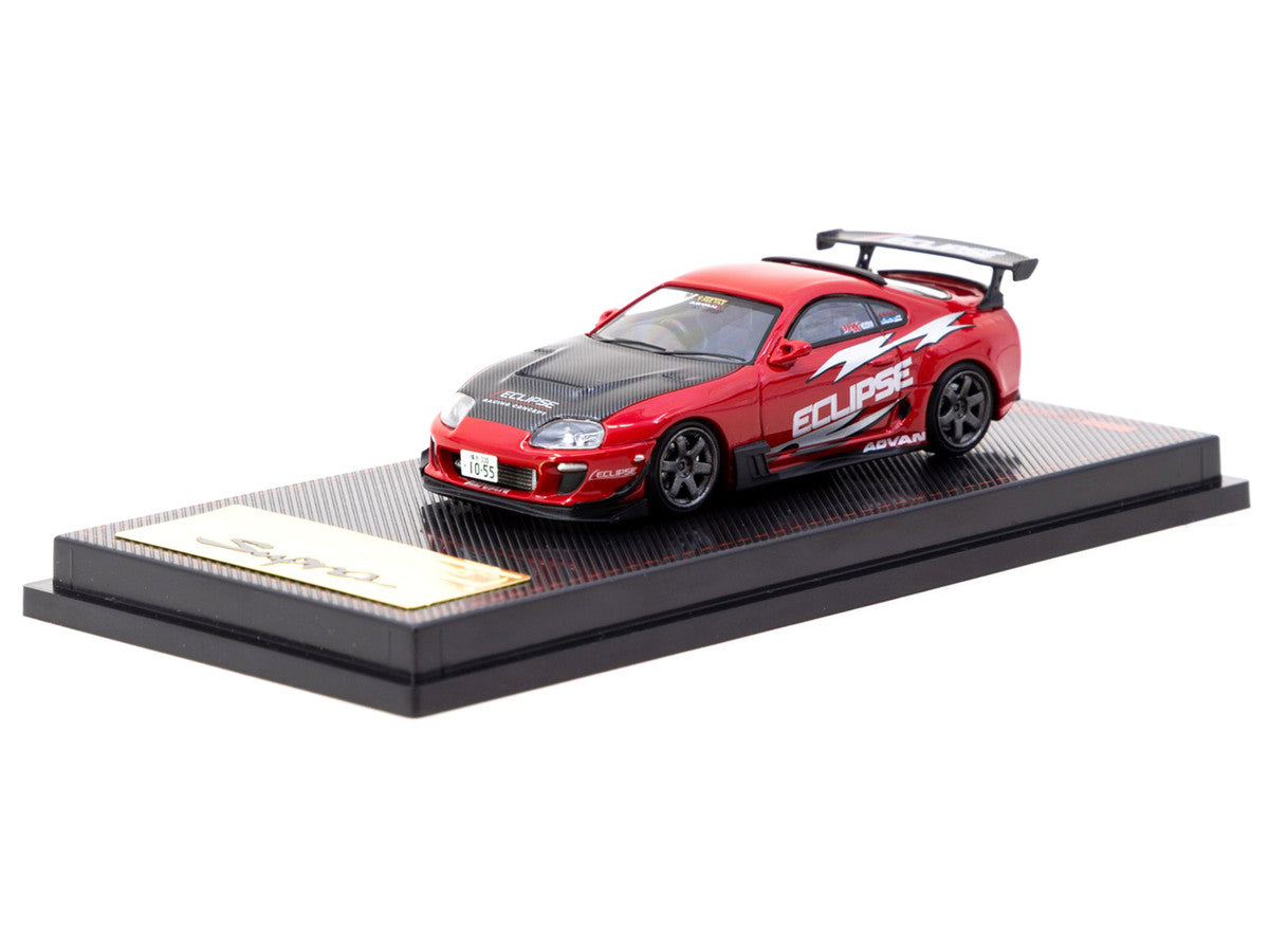 Toyota Supra (JZA80) RZ RHD (Right Hand Drive) "Eclipse Racing Concept" Red with Carbon Hood 1/64 Diecast Model Car by Ignition Model