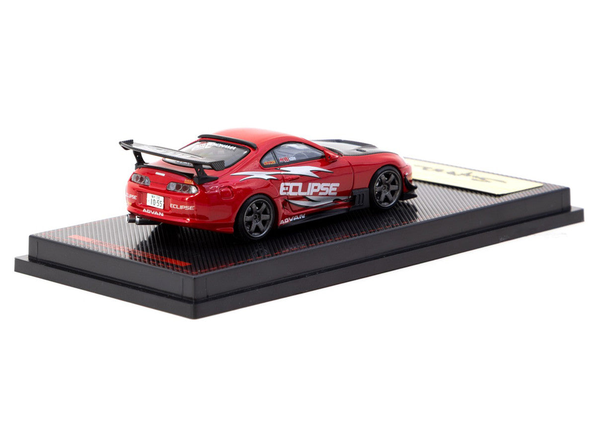 Toyota Supra (JZA80) RZ RHD (Right Hand Drive) "Eclipse Racing Concept" Red with Carbon Hood 1/64 Diecast Model Car by Ignition Model