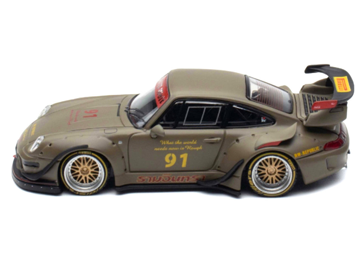 RWB 993 #91 Matt Green with Graphics 1/64 Diecast Model Car by Ignition Model