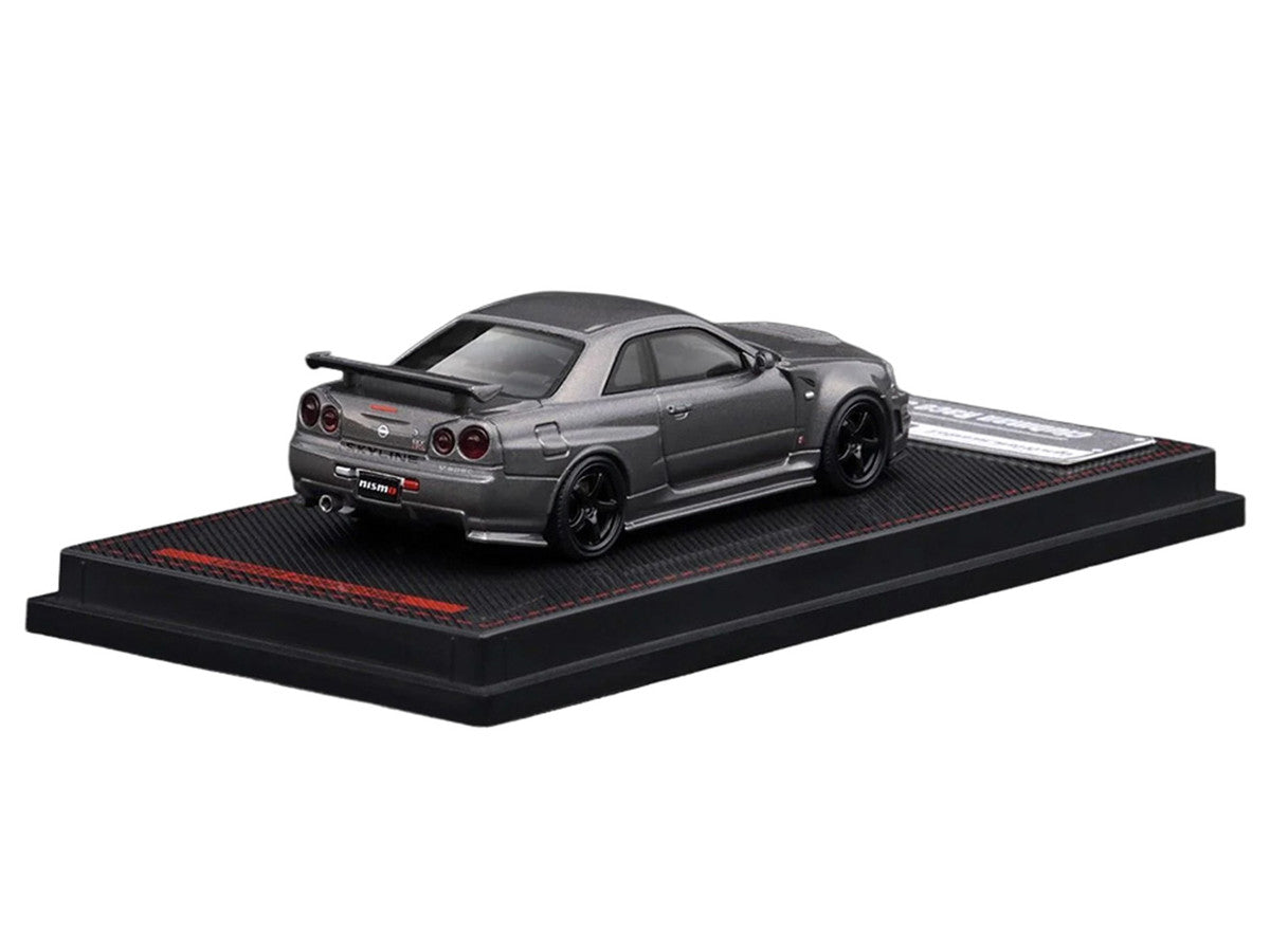 Nissan Skyline GT-R (BNR34) Nismo CRS RHD (Right Hand Drive) Gray Metallic 1/64 Diecast Model Car by Ignition Model