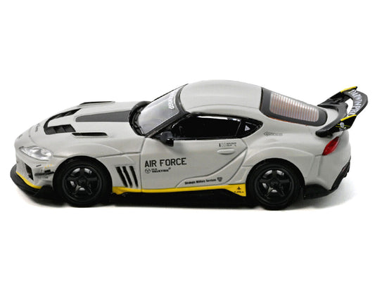 Toyota Supra (A90) WBK DarwinPro "Air Force" Matt Gray with Carbon Accents 1/64 Diecast Model Car by Inno Models