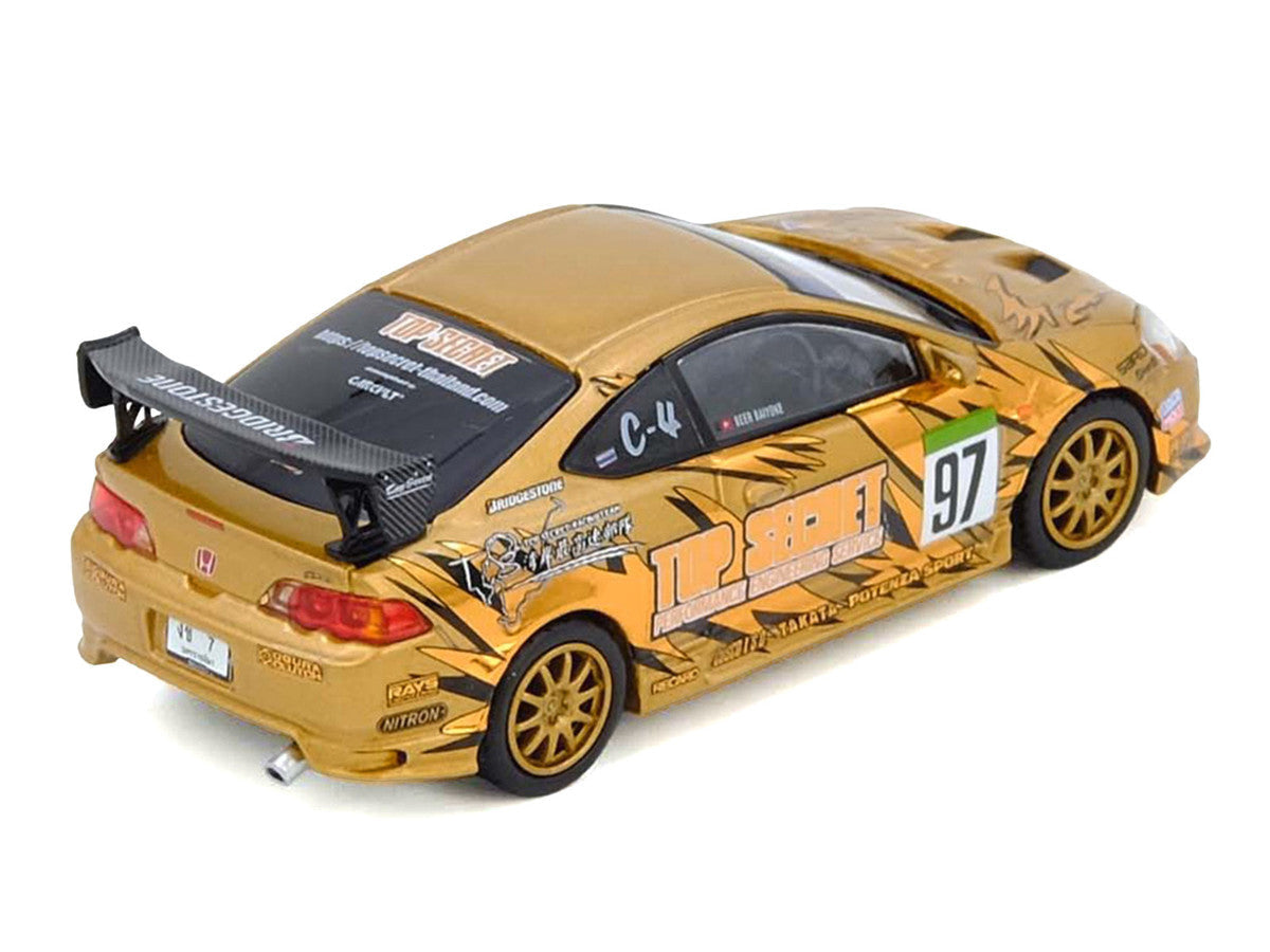 Honda Integra Type R (DC5) RHD (Right Hand Drive) #97 "Top Secret Thailand" Gold Metallic with Graphics "Honda Fest Thailand 2025"1/64 Diecast Model Car by Inno Models