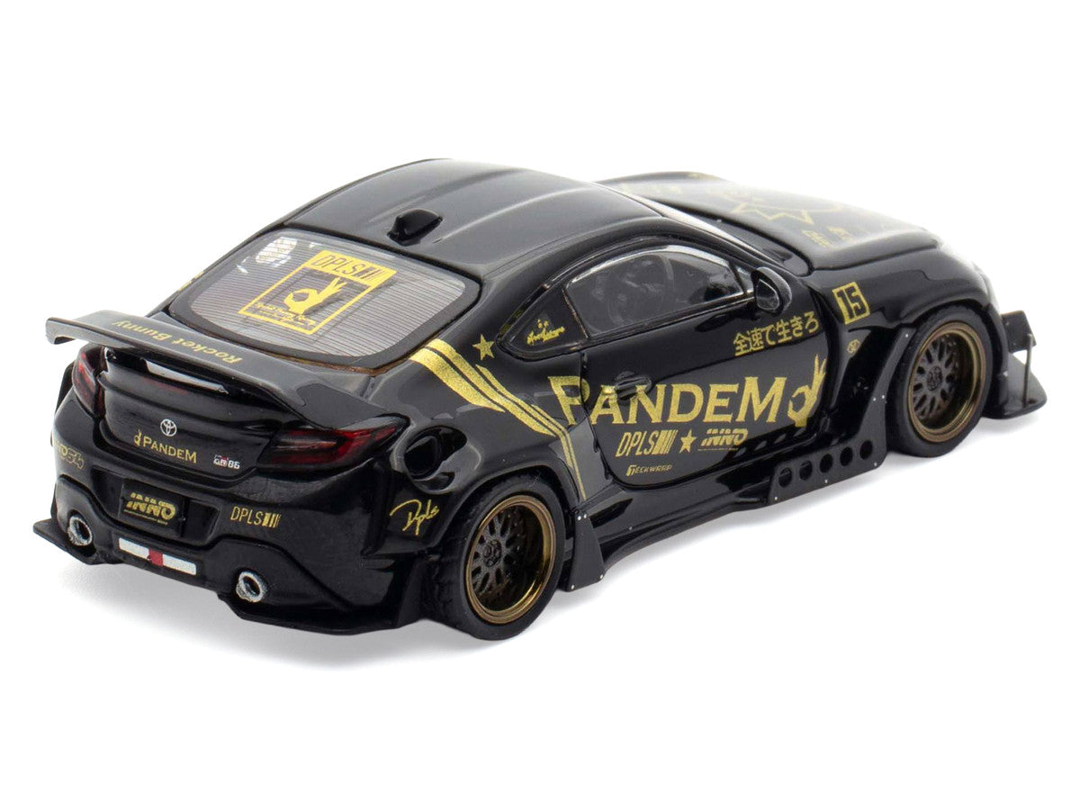 Toyota GR86 "Pandem" RHD (Right Hand Drive) Black with Gold Graphics "Hobby Expo China 2025 Event Exclusive" 1/64 Diecast Model Car by Inno Models