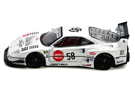 LBWK (Liberty Walk) F40 #58 White with Graphics "Collet" 1/64 Diecast Model Car by Inno Models