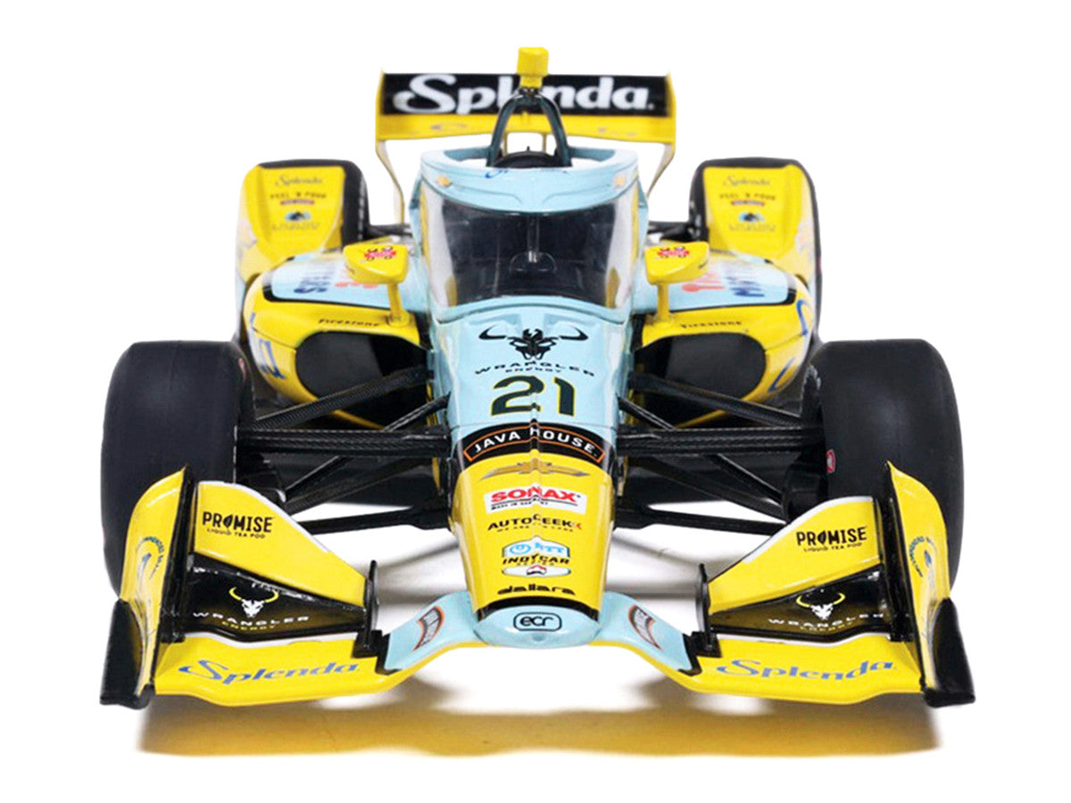 Dallara IndyCar #21 Christian Rasmussen "Splenda" Ed Carpenter Racing (Road Course Configuration) "NTT IndyCar Series" (2026) 1/18 Diecast Model Car by IXO Models