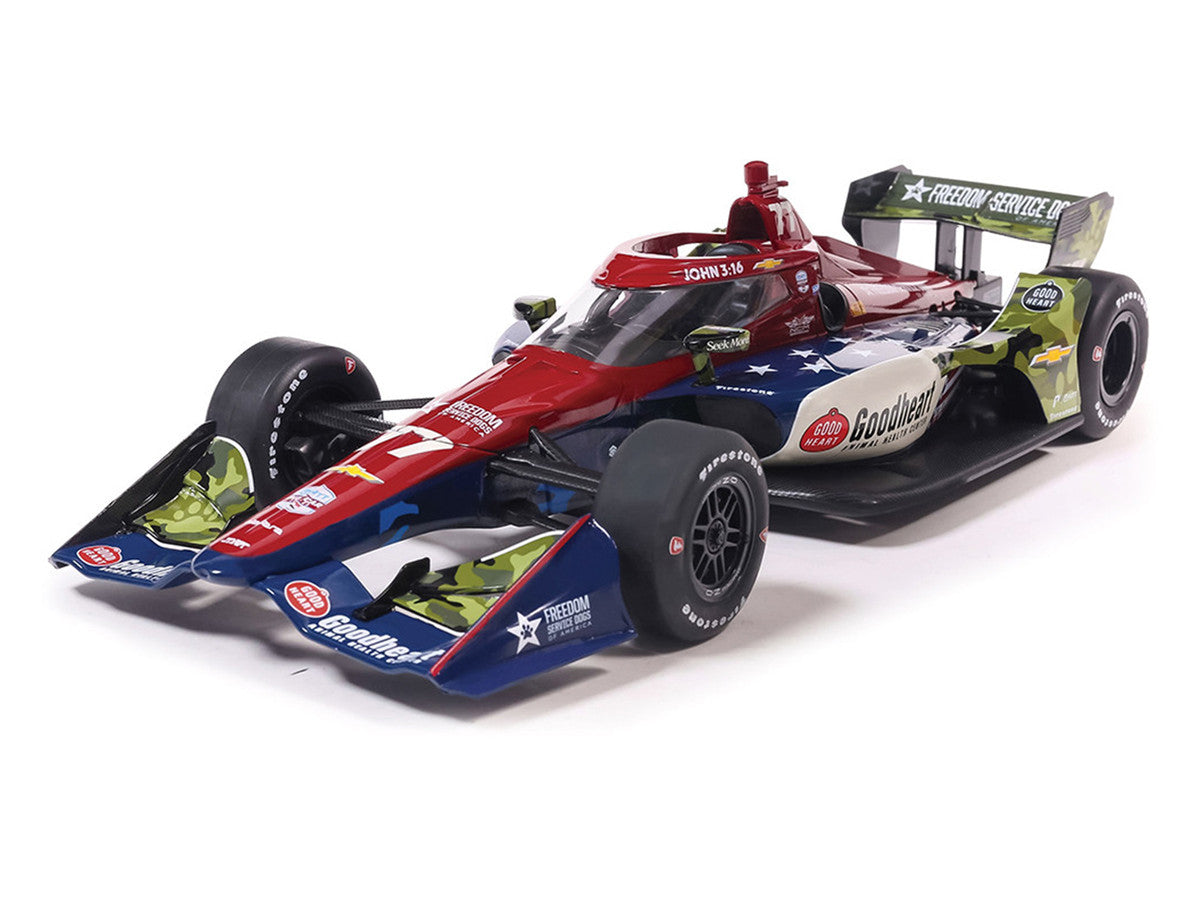 Dallara IndyCar #77 Sting Ray Robb "Goodheart Animal Health Center" Juncos Hollinger Racing (Road Course Configuration) "NTT IndyCar Series" (2026) 1/18 Diecast Model Car by IXO Models