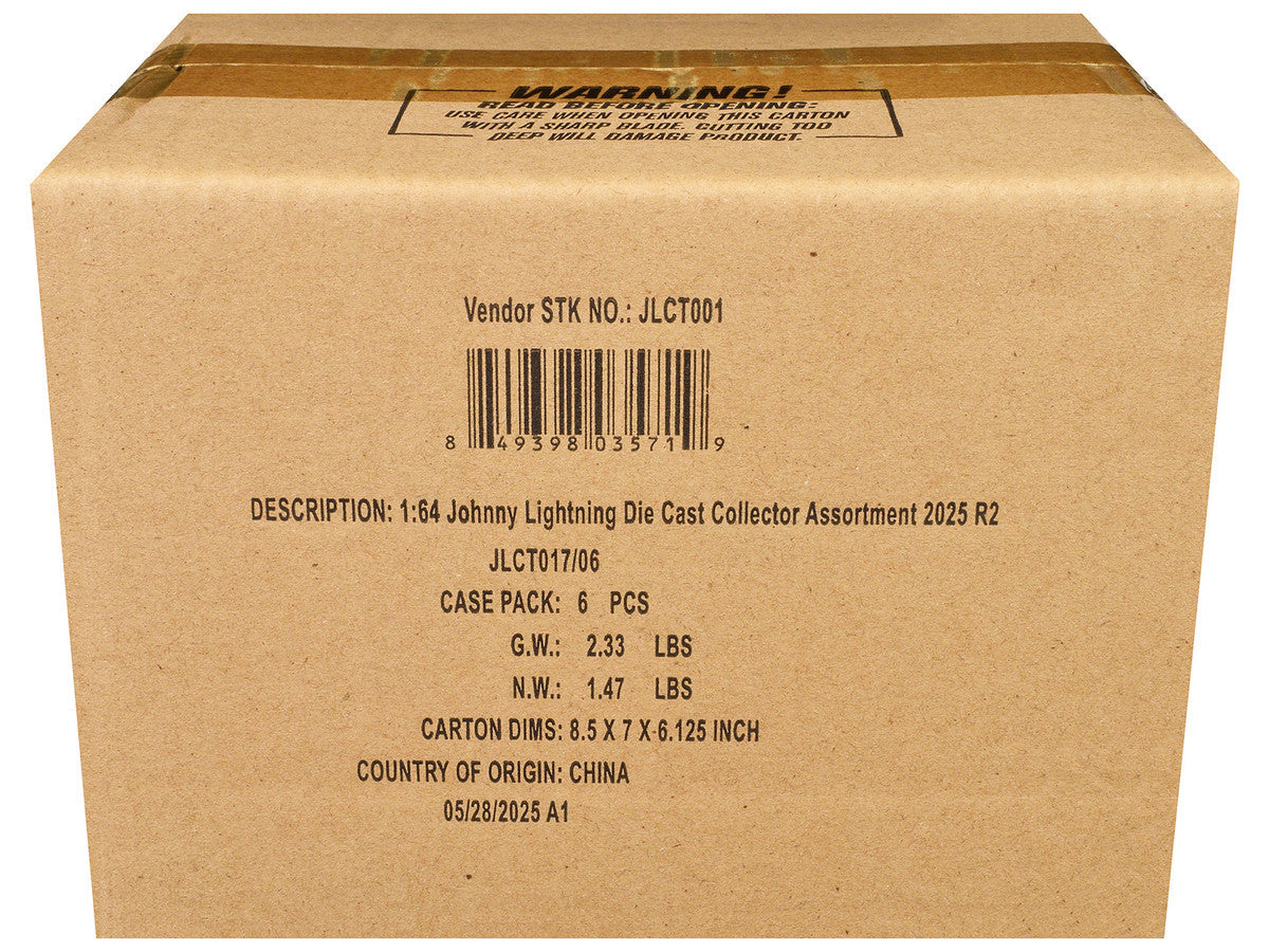 Johnny Lightning Collector's Tin 2025 Set of 6 Cars Release 2 Limited Edition 1/64 Diecast Model Cars by Johnny Lightning