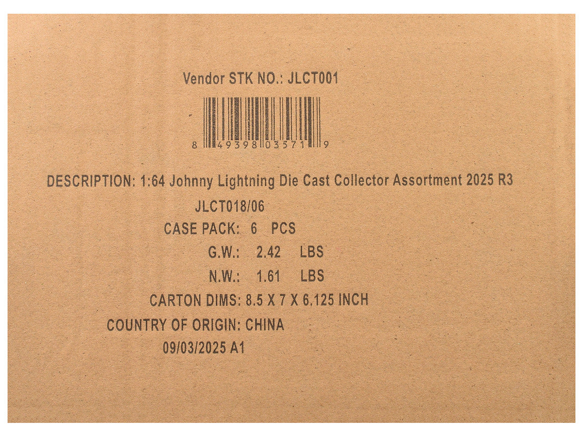 Johnny Lightning Collector's Tin 2025 Set of 6 Cars Release 3 Limited Edition 1/64 Diecast Model Cars by Johnny Lightning