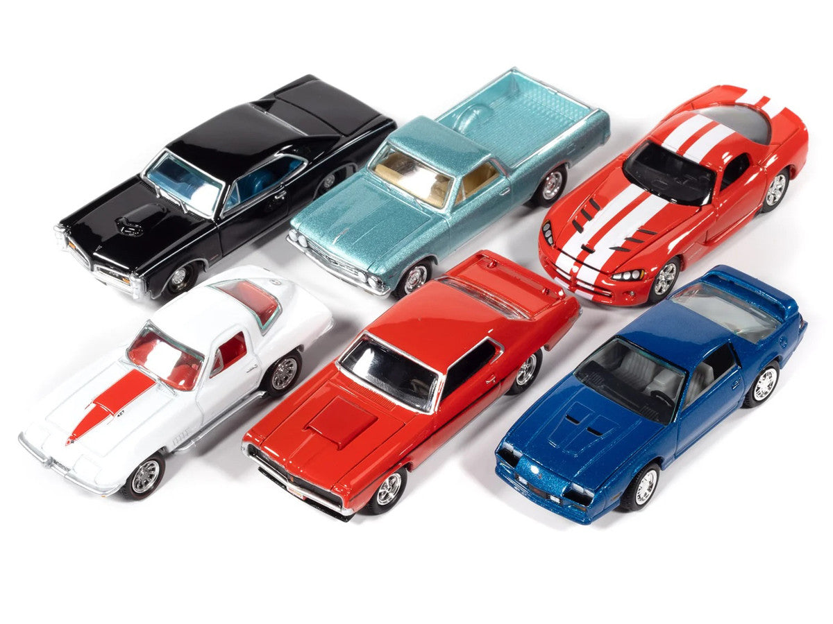 "Muscle Cars USA" 2025 Release 3 Set A of 6 pieces "MECUM Auctions" 1/64 Diecast Model Cars by Johnny Lightning