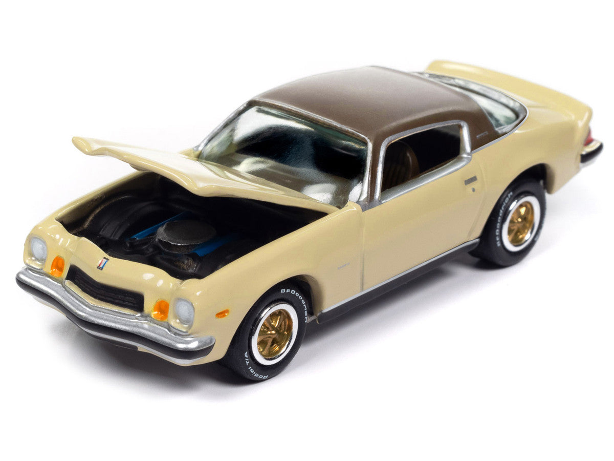 1975 Chevrolet Camaro LT Cream Beige with Brown Top "Classic Gold Collection" 1/64 Diecast Model Car by Johnny Lightning