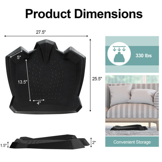 Portable Anti-Fatigue Standing Mat with Massage Points and Diverse Terrain-Black - Color: Black