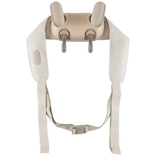 Neck Shoulder Massager with 2 Heat Levels for Pain Relief-Beige