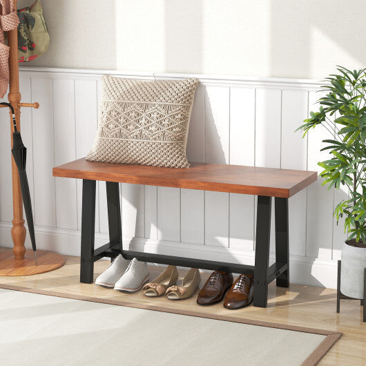 60 Inch Dining Bench 3 Person Entryway Shoe Bench with Metal Frame-60 inches
