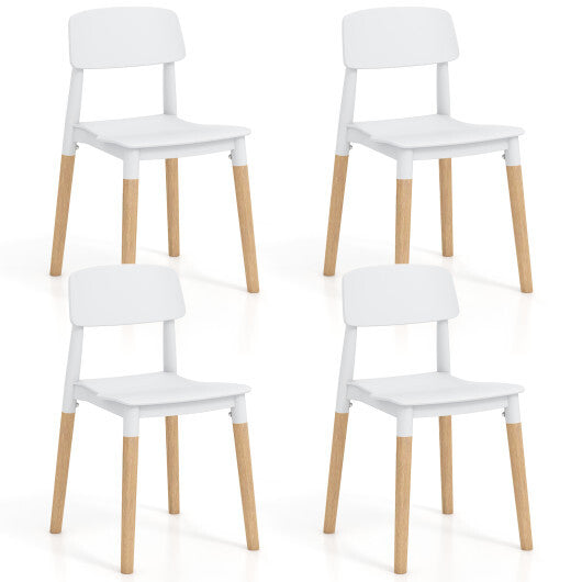 Modern Dining Side Chairs Set of 4 with Ergonomic Backrest for Dining Room-Black