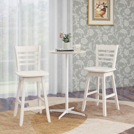 Counter Height Barstools Set of 2 with Footrest for Kitchen Island Bar-Walnut
