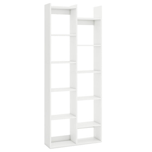 11-Tier Modern Book Organizer Bookcase with Anti-Tipping Kits-Natural