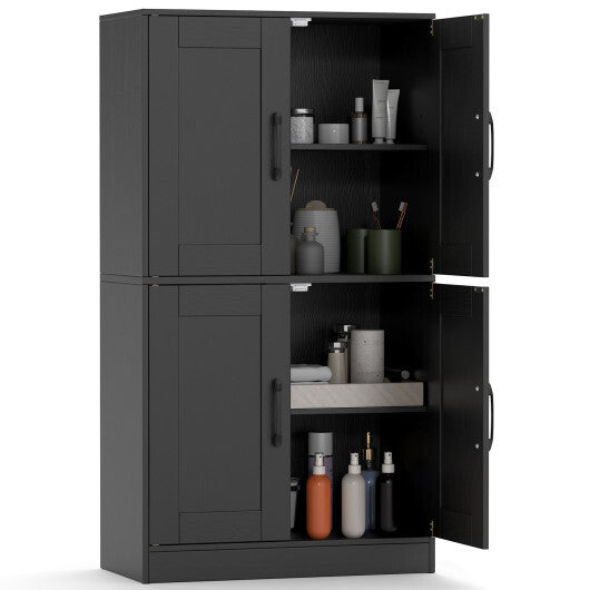 Bathroom Cabinet 43.5 inch Storage Cabinet with Doors and Adjustable Shelves-White