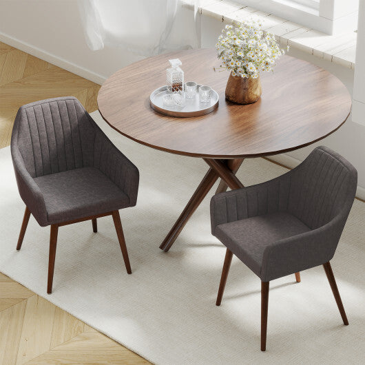 Dining Chairs Set of 2 Upholstered Accent Chairs with Comfy Padded Backrest and Seat-Black