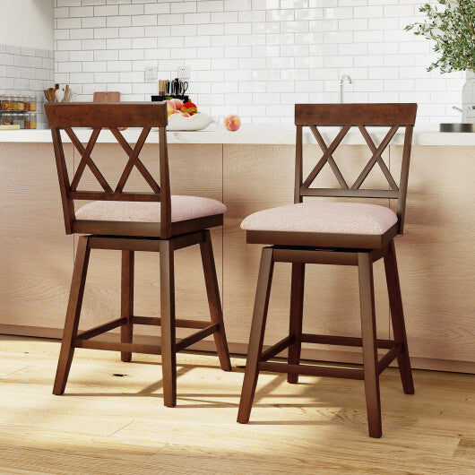 29 Inch Counter Height Barstools with Backrest and Upholstered Seat Cushion for Kitchen Dining Room-29 Inch