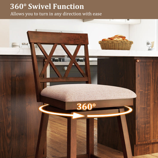29 Inch Counter Height Barstools with Backrest and Upholstered Seat Cushion for Kitchen Dining Room-29 Inch