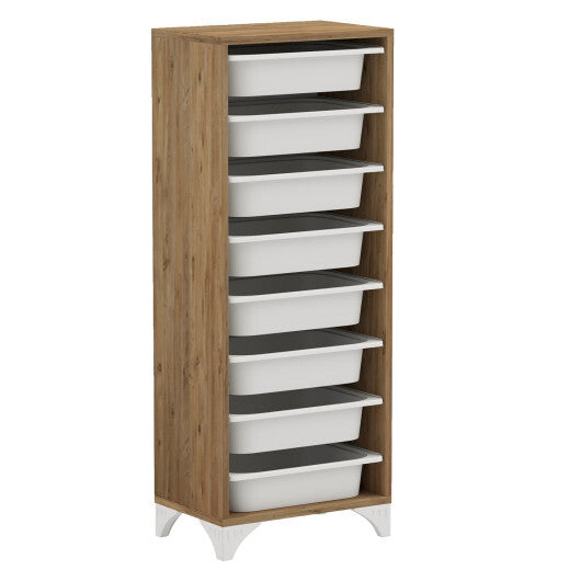 9-Tier Fruit and Vegetable Storage Rack Freestanding Wooden Pantry Organizer Cabinet