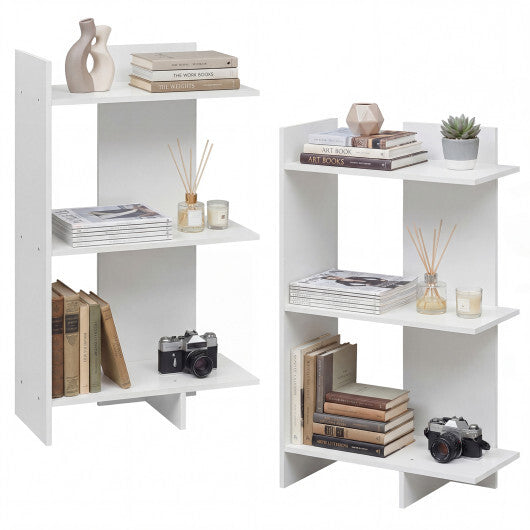 3 Tier Wooden Bookshelf with Anti-Tipping Kit-Oak