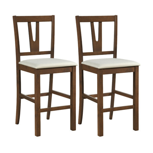 Counter Height Bar Stools with Contoured V-Back-Set of 2