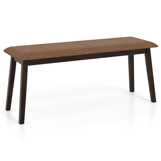 43.5 Inch Upholstered Entryway Bench with Rubber Wood Frame-Gray