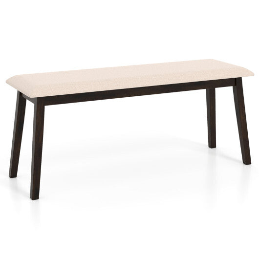43.5 Inch Upholstered Entryway Bench with Rubber Wood Frame-Gray